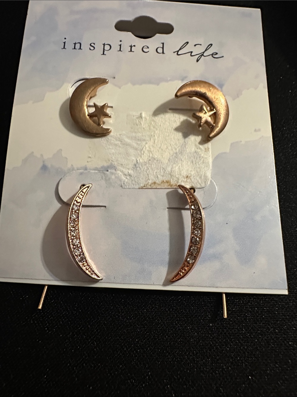 Inspire Rose Gold Celestial Moon & Star Earring Duo
#16